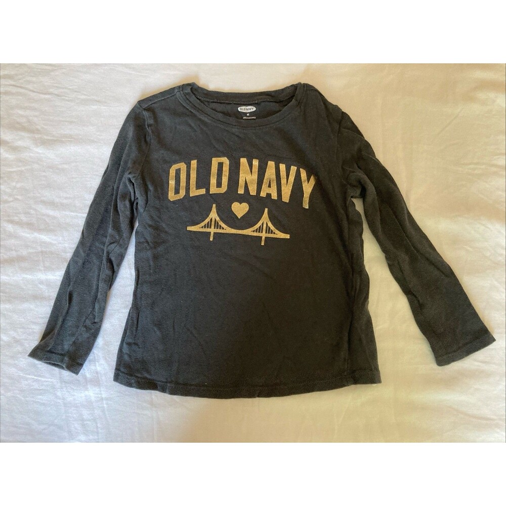 4T Old Navy girl clothes - 1 piece long sleeve shirt | old navy theme